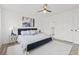 Bedroom featuring modern decor, a ceiling fan, and carpet flooring at 2901 Forestwood Dr, Seffner, FL 33584