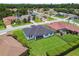 Aerial view showcases the spacious backyard and the home's great neighborhood location at 4260 Baudelaire Ct, Brooksville, FL 34604