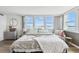 Bright bedroom features hardwood floors, water views and plenty of natural light at 500 Treasure Island Cswy # 607, Treasure Island, FL 33706