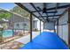 View of covered patio, screened pool, and fenced yard for Gathering fun and privacy at 504 E Lee St, Plant City, FL 33563