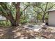 Backyard featuring large trees, a picnic table, and a fenced in yard at 1310 Hilton Pl, Tampa, FL 33604
