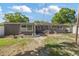 Outdoor space with a patio and a lush green lawn, perfect for entertaining guests and enjoying outdoor living at 1341 Sandy Ln, Clearwater, FL 33755