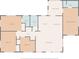 Detailed floor plan layout showcasing the room sizes, and the location of bedrooms, bathrooms, and common areas at 1341 Sandy Ln, Clearwater, FL 33755