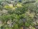 Aerial view of neighborhood street nestled among mature trees creating a serene living environment at 13703 Sweetwater Cove Pl, Tampa, FL 33613