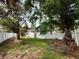 Spacious backyard featuring a vinyl fence, mature trees, and an opportunity to create a relaxing outdoor space at 1910 New Hampshire Ne Ave, St Petersburg, FL 33703