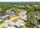 Drone shot of the property showing its proximity to sports fields, parks, and the surrounding neighborhood at 2004 Yale Ave, Dunedin, FL 34698