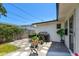 Charming backyard area featuring stone landscaping, privacy fence, and lush greenery at 2004 Yale Ave, Dunedin, FL 34698