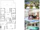 Collage of floorplan, aerial view, dining room, and screened pool, showcasing layout and key features at 3300 Stonegate Falls Dr, Land O Lakes, FL 34638