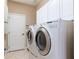 Functional laundry room with modern appliances and ample storage space at 3300 Stonegate Falls Dr, Land O Lakes, FL 34638