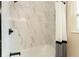 Bright bathtub area with modern tile and fixtures, and a shower curtain at 4323 Culbreath Rd # B, Valrico, FL 33596