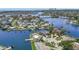 Aerial view featuring waterfront neighborhood and canal access at 4331 13Th Ne Way, St Petersburg, FL 33703