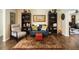 Cozy living room featuring a comfortable sofa, bookshelves, and stylish decor at 460 4Th S St, Safety Harbor, FL 34695