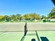 Well-maintained tennis court with green surface and surrounding trees at 4740 Carrington Ct # 4740, New Port Richey, FL 34655