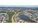 Nice aerial shot of the homes and canal system at 6121 Fjord Way, New Port Richey, FL 34652
