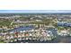 A great aerial view of the many waterfront homes at 6121 Fjord Way, New Port Richey, FL 34652
