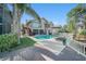 This beautiful backyard has a lovely pool and spacious outdoor seating at 6121 Fjord Way, New Port Richey, FL 34652