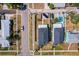 An overhead aerial view of the house with a fenced backyard, and a detached garage at 785 52Nd N Ave, St Petersburg, FL 33703