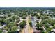 An aerial view looking down a tree-lined street to the home, nestled in the neighborhood at 785 52Nd N Ave, St Petersburg, FL 33703
