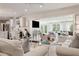 Open concept living room featuring a blend of modern and classic furniture with an abundance of natural light at 805 Bannockburn Ave, Temple Terrace, FL 33617