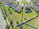 An aerial view featuring fenced yards and the surrounding community at 11606 Kilkenny Coral Dr, Riverview, FL 33579