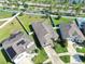 Aerial view showcasing a large, fenced yard, beautiful landscaping, and a pool at 11606 Kilkenny Coral Dr, Riverview, FL 33579