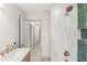 Bathroom showcasing a modern shower with stylish fixtures at 13211 111Th Ln, Largo, FL 33778