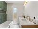 Bathroom featuring double sinks, modern tile and vanity at 13211 111Th Ln, Largo, FL 33778