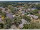 This is an aerial view of a verdant neighborhood featuring a canopy of trees and well-maintained homes at 3416 W Morrison Ave, Tampa, FL 33629