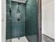 Bathroom with a modern walk-in shower with new tile and black fixtures at 4560 7Th N Ave, St Petersburg, FL 33713
