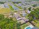 Wide aerial shot shows this charming single Gathering home, fenced in back yard and sparkling pool in a vibrant community at 7612 S 36Th Ave, Tampa, FL 33619