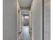 Neutral hallway features wood-look flooring, white trim, and access to multiple rooms at 811 Pebblewood Dr, Brandon, FL 33511