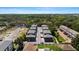 A high angle showcases the architectural layout of modern townhouses, emphasizing their proximity to parks, recreational areas, and downtown at 8723 Palm Ranches Pl, Tampa, FL 33614