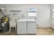 Garage features a laundry setup, utility sink, and overhead lighting for a practical workspace at 93 Boca Ciega Point N Blvd # 93, St Petersburg, FL 33708