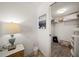 Bright closet with shelving and room for storage solutions in neutral tones at 9815 Harrell Ave # 503, Treasure Island, FL 33706