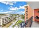 Balcony view showing the beautiful waterfront and building exteriors on a sunny day with blue skies and white clouds at 1120 N Shore Ne Dr # 804, St Petersburg, FL 33701