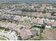 Expansive aerial view of a residential neighborhood featuring single-Gathering homes, many with private pools and well-kept landscaping at 11222 Hawks Fern Dr, Riverview, FL 33569