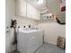 Functional laundry room with a side-by-side washer and dryer and ample storage space at 113 16Th St, Belleair Beach, FL 33786