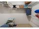 Organized walk-in closet with shelving provides ample storage space for clothing and personal items at 113 16Th St, Belleair Beach, FL 33786