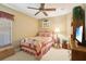 Comfortable bedroom with ceiling fan and decorative furnishings at 13813 Sigler St, Riverview, FL 33579