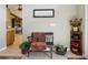 Inviting entryway with decorative bench and wooden accents, creating a warm ambiance at 13813 Sigler St, Riverview, FL 33579