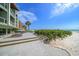 Beachside deck with lounge chairs and a table for outdoor dining and relaxing with a view of the ocean at 19530 Gulf Blvd # 4A, Indian Shores, FL 33785