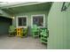 Outdoor patio with comfortable seating arrangements under a covered area for relaxation at 19530 Gulf Blvd # 4A, Indian Shores, FL 33785