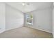 Light bedroom with neutral carpet, ceiling fan, bright natural light from the windows at 27012 Sea Breeze Way, Wesley Chapel, FL 33544