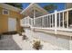 Charming backyard features a quaint white gazebo and well-maintained landscaping at 315 Ridge Rd, Palm Harbor, FL 34683