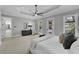 Spacious main bedroom with ceiling fan, balcony access and sitting area at 3212 W Fountain Blvd, Tampa, FL 33609