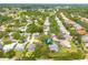 A beautiful aerial view of the neighborhood with lush greenery and stunning views at 3569 Oak Lake Dr, Palm Harbor, FL 34684