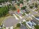 Aerial view of property showing its location, landscaping, and surrounding neighborhood at 35819 Diamond Head Ct, Zephyrhills, FL 33541