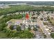 Bird's-eye view of a Gathering-friendly neighborhood with green spaces, tranquil ponds, and neatly arranged homes at 35819 Diamond Head Ct, Zephyrhills, FL 33541
