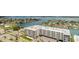 Stunning aerial view of waterfront condo building with beautiful ocean views at 400 Island Way # 1709, Clearwater Beach, FL 33767