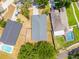 Aerial view of the home with inground pool and surrounding neighborhood at 412 Henderson Ave, Seffner, FL 33584